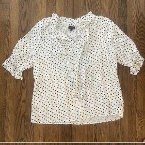 Who What Wear Polka Dot Blouse Sz L